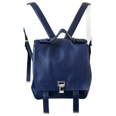 Pre-owned Proenza Schouler Small Courier Leather Backpack In Blue