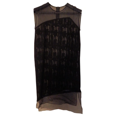 Pre-owned Helmut Lang Silk Mid-length Dress In Black