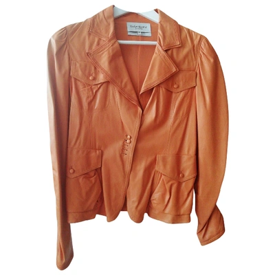 Pre-owned Saint Laurent Silk Jacket In Orange