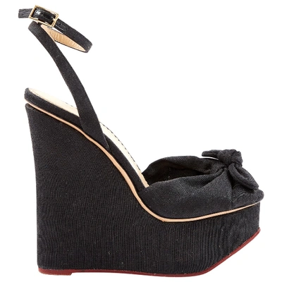 Pre-owned Charlotte Olympia Cloth Sandals In Black