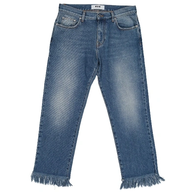 Pre-owned Msgm Straight Jeans In Blue