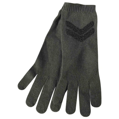 Pre-owned Brunello Cucinelli Khaki Cashmere Gloves