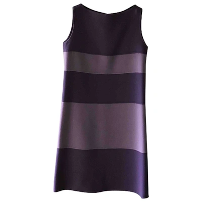 Pre-owned Valentino Wool Mid-length Dress In Purple
