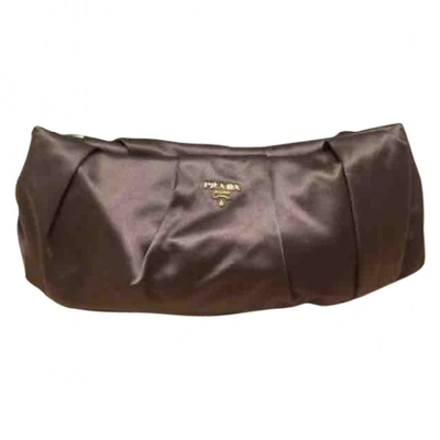 Pre-owned Prada Cloth Clutch Bag In Anthracite