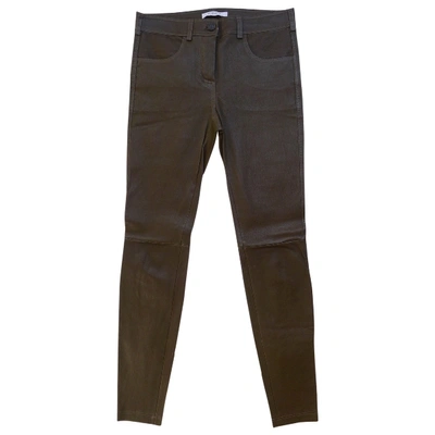 Pre-owned Givenchy Leather Slim Pants In Brown