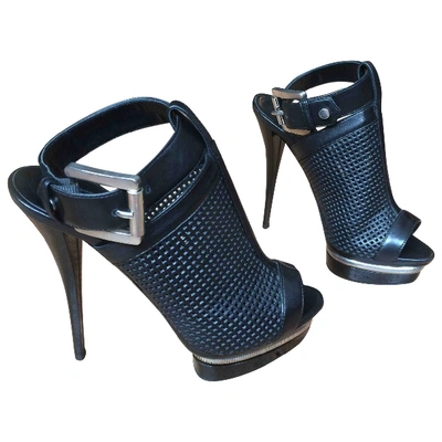 Pre-owned Le Silla Leather Sandals In Black