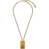 Balenciaga Precious Bb Logo Pendant Necklace In Antique Gold