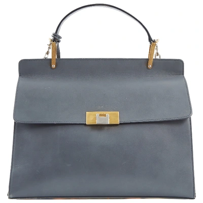 Pre-owned Balenciaga Le Dix Leather Handbag In Grey