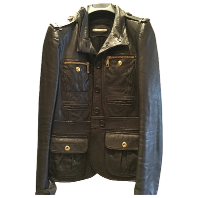 Pre-owned Barbara Bui Leather Blazer In Black