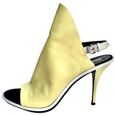Pre-owned Balenciaga Leather Heels In Yellow