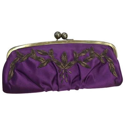 Pre-owned Chloé Silk Clutch Bag In Purple