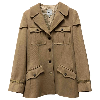 Pre-owned Moschino Wool Coat In Camel