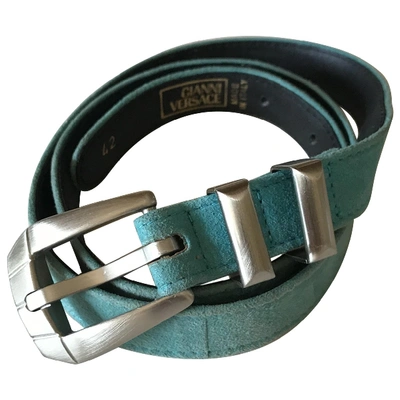 Pre-owned Versace Belt In Turquoise