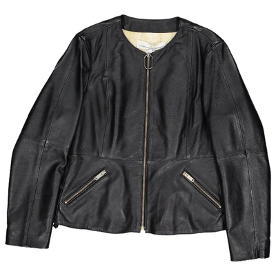 Pre-owned Golden Goose Leather Short Vest In Black
