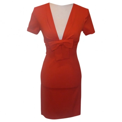 Pre-owned Dsquared2 Wool Mid-length Dress In Orange