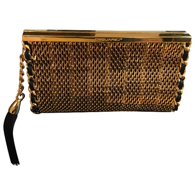 Pre-owned Dsquared2 Clutch Bag In Gold