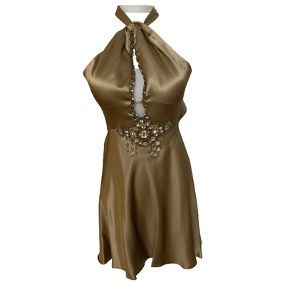 Pre-owned Jenny Packham Silk Mini Dress In Camel