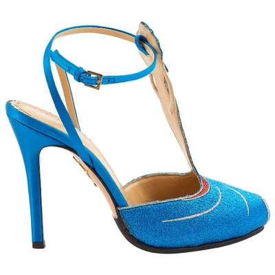 Pre-owned Charlotte Olympia Cloth Sandals In Blue
