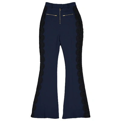 Pre-owned Self-portrait Trousers In Navy