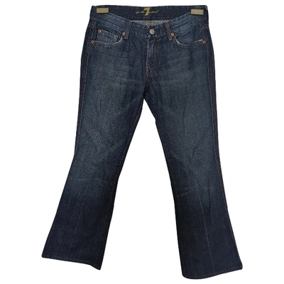 Pre-owned 7 For All Mankind Blue Cotton Jeans