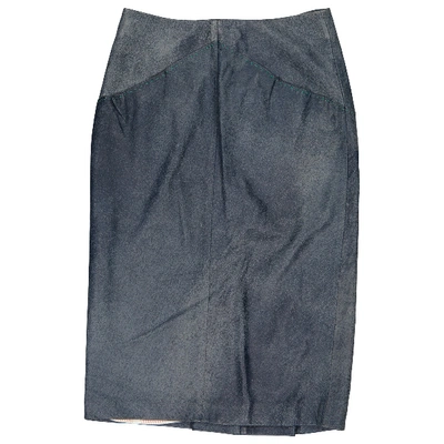 Pre-owned Fendi Leather Skirt In Blue