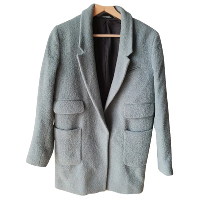 Pre-owned Mauro Grifoni Wool Coat In Turquoise