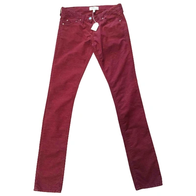 Pre-owned Isabel Marant Straight Jeans In Burgundy