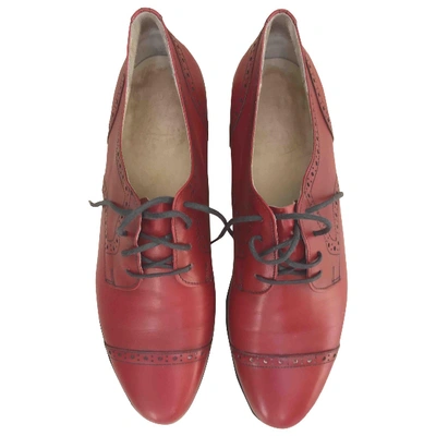 Pre-owned Ludwig Reiter Leather Lace Ups In Burgundy