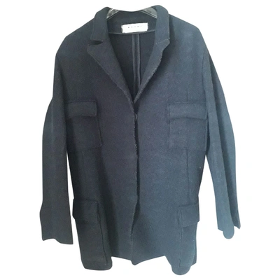 Pre-owned Marni Wool Peacoat In Blue