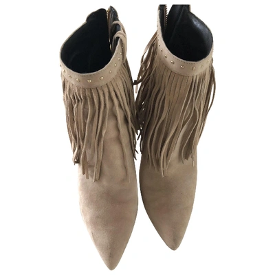 Pre-owned Pierre Balmain Ankle Boots In Beige