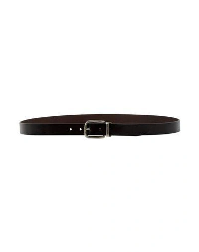 Dolce & Gabbana Leather Belt In Dark Brown