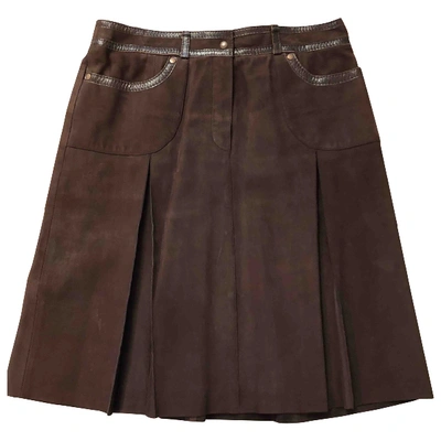Pre-owned Paule Ka Mid-length Skirt In Brown