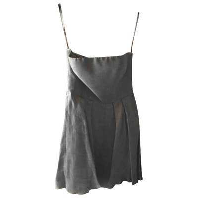 Pre-owned Emporio Armani Linen Mini Dress In Grey