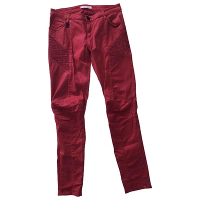 Pre-owned Pierre Balmain Slim Pants In Red