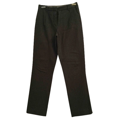Pre-owned Miu Miu Wool Straight Pants In Black
