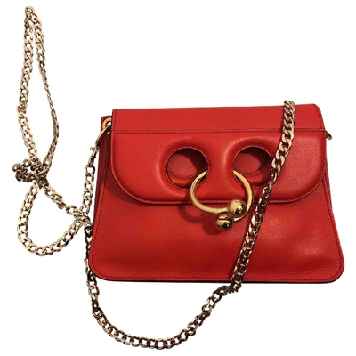Pre-owned Jw Anderson Pierce Leather Crossbody Bag In Red