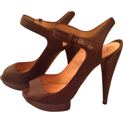 Pre-owned Lanvin Leather Sandals In Brown