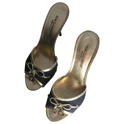 Pre-owned Dolce & Gabbana Cloth Sandals In Blue