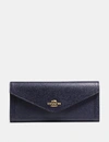 Coach Soft Wallet - Women's In Gold/navy