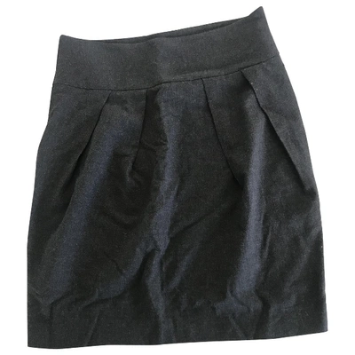 Pre-owned Calvin Klein Wool Mini Skirt In Grey