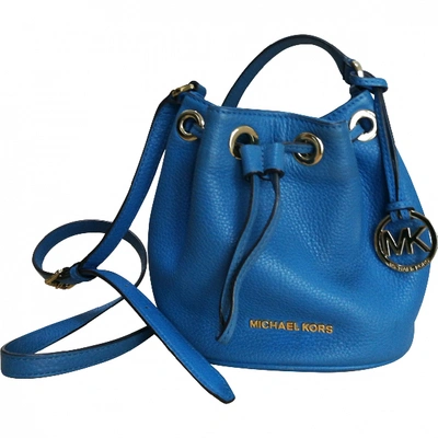 Pre-owned Michael Kors Leather Handbag In Blue