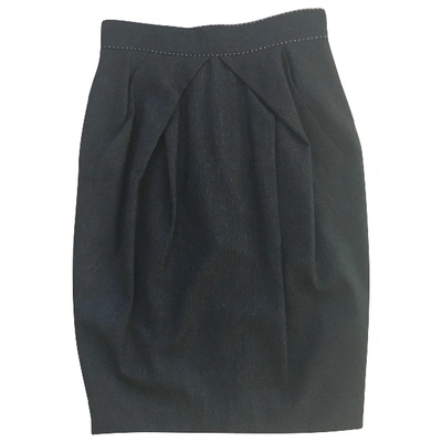 Pre-owned Paule Ka Wool Mid-length Skirt In Anthracite