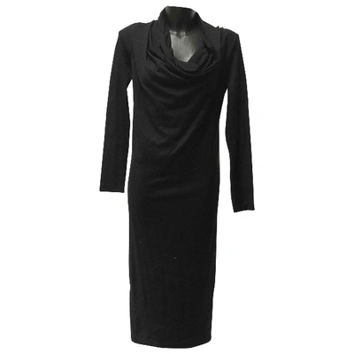 Pre-owned Aspesi Wool Mid-length Dress In Black