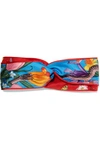 Gucci Printed Silk-twill Headband In Red