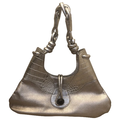 Pre-owned Giorgio Armani Leather Handbag In Silver