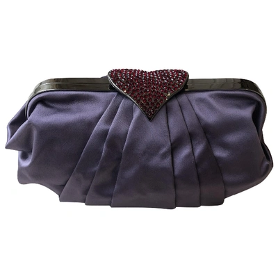 Pre-owned Moschino Cheap And Chic Silk Clutch Bag In Purple
