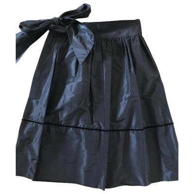 Pre-owned Alessandro Dell'acqua Silk Mid-length Skirt In Black