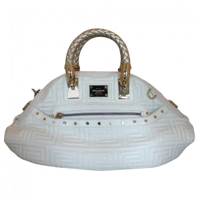 Pre-owned Versace Leather Handbag In White