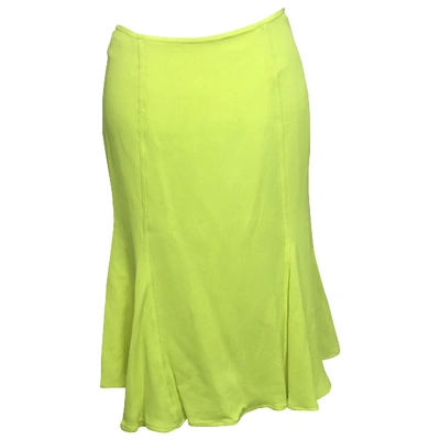 Pre-owned Versace Silk Mid-length Skirt In Yellow