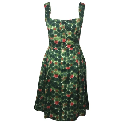 Pre-owned Kate Spade Silk Mid-length Dress In Green